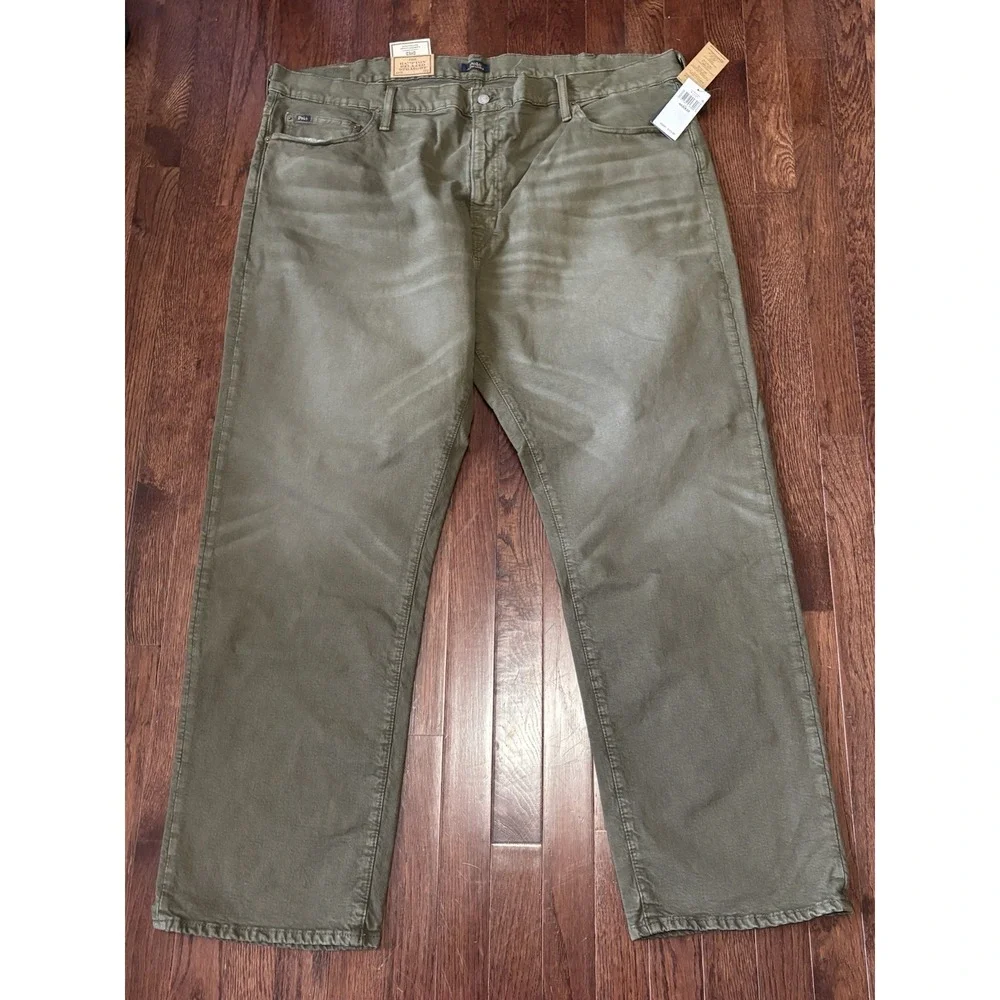 Ralph Lauren Jeans Men's 46Bx32 Green Hampton Relaxed Straight‎ Garment Dyed NEW